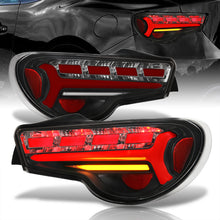 Load image into Gallery viewer, Toyota 86 FRS 2012-2020 / Subaru BRZ 2012-2020 Sequential LED Bar Tail Lights Black Housing Clear Len Red Tube (Version 2)