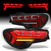 Load image into Gallery viewer, Toyota 86 FRS 2012-2020 / Subaru BRZ 2012-2020 Sequential LED Bar Tail Lights Black Housing Clear Len Red Tube (Version 2)
