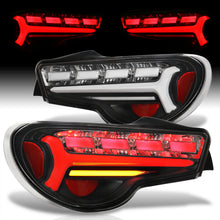 Load image into Gallery viewer, Toyota 86 FRS 2012-2020 / Subaru BRZ 2012-2020 Sequential LED Bar Tail Lights Black Housing Clear Len White Tube (Version 2)