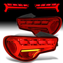Load image into Gallery viewer, Toyota 86 FRS 2012-2020 / Subaru BRZ 2012-2020 Sequential LED Bar Tail Lights Chrome Housing Red Len White Tube (Version 2)