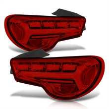 Load image into Gallery viewer, Toyota 86 FRS 2012-2020 / Subaru BRZ 2012-2020 Sequential LED Bar Tail Lights Chrome Housing Red Len White Tube (Version 2)