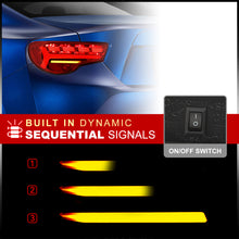 Load image into Gallery viewer, Toyota 86 FRS 2012-2020 / Subaru BRZ 2012-2020 Sequential LED Bar Tail Lights Chrome Housing Red Len White Tube (Version 2)