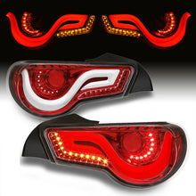 Load image into Gallery viewer, Toyota 86 FRS 2012-2020 / Subaru BRZ 2012-2020 Sequential LED Bar Tail Lights Red Housing Clear Len White Tube