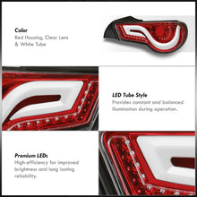 Load image into Gallery viewer, Toyota 86 FRS 2012-2020 / Subaru BRZ 2012-2020 Sequential LED Bar Tail Lights Red Housing Clear Len White Tube