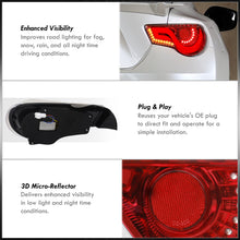 Load image into Gallery viewer, Toyota 86 FRS 2012-2020 / Subaru BRZ 2012-2020 Sequential LED Bar Tail Lights Red Housing Clear Len White Tube