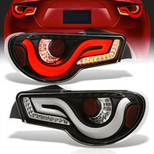 Load image into Gallery viewer, Toyota 86 FRS 2012-2020 / Subaru BRZ 2012-2020 Sequential LED Bar Tail Lights Black Housing Clear Len White Tube