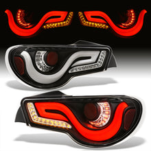 Load image into Gallery viewer, Toyota 86 FRS 2012-2020 / Subaru BRZ 2012-2020 Sequential LED Bar Tail Lights Black Housing Clear Len White Tube