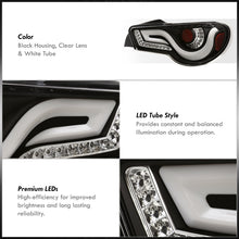 Load image into Gallery viewer, Toyota 86 FRS 2012-2020 / Subaru BRZ 2012-2020 Sequential LED Bar Tail Lights Black Housing Clear Len White Tube