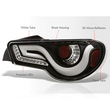 Load image into Gallery viewer, Toyota 86 FRS 2012-2020 / Subaru BRZ 2012-2020 Sequential LED Bar Tail Lights Black Housing Clear Len White Tube