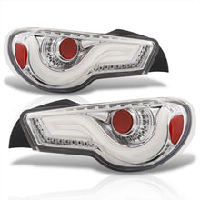 Load image into Gallery viewer, Toyota 86 FRS 2012-2020 / Subaru BRZ 2012-2020 Sequential LED Bar Tail Lights Chrome Housing Clear Len White Tube
