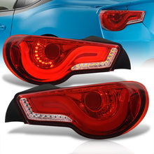 Load image into Gallery viewer, Toyota 86 FRS 2012-2020 / Subaru BRZ 2012-2020 Sequential LED Bar Tail Lights Chrome Housing Red Len White Tube