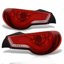 Load image into Gallery viewer, Toyota 86 FRS 2012-2020 / Subaru BRZ 2012-2020 Sequential LED Bar Tail Lights Chrome Housing Red Len White Tube