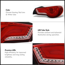 Load image into Gallery viewer, Toyota 86 FRS 2012-2020 / Subaru BRZ 2012-2020 Sequential LED Bar Tail Lights Chrome Housing Red Len White Tube