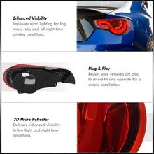 Load image into Gallery viewer, Toyota 86 FRS 2012-2020 / Subaru BRZ 2012-2020 Sequential LED Bar Tail Lights Chrome Housing Red Len White Tube