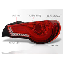 Load image into Gallery viewer, Toyota 86 FRS 2012-2020 / Subaru BRZ 2012-2020 Sequential LED Bar Tail Lights Chrome Housing Red Len White Tube