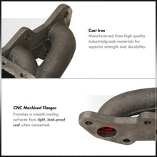 Load image into Gallery viewer, Nissan 240SX 1989-1998 KA24 T3/T4 Cast Iron Turbo Manifold (35mm/38mm Wastegate Flange)