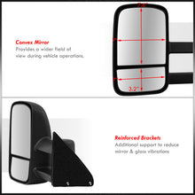 Load image into Gallery viewer, Chevrolet C/K 1500 2500 3500 1988-1998 / Tahoe 1995-1999 / GMC Yukon 1992-1999 / Suburban 1992-1999 Telescopic Extendable Manual Towing Mirrors Black