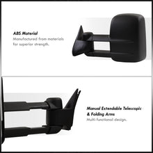 Load image into Gallery viewer, Chevrolet C/K 1500 2500 3500 1988-1998 / Tahoe 1995-1999 / GMC Yukon 1992-1999 / Suburban 1992-1999 Telescopic Extendable Power Towing Mirrors Black