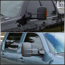 Load image into Gallery viewer, Chevrolet Silverado 2007-2013 / GMC Sierra 2007-2013 Telescopic Extendable LED Signal Heated Power Towing Mirrors Black
