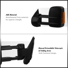 Load image into Gallery viewer, Chevrolet Silverado 2007-2013 / GMC Sierra 2007-2013 Telescopic Extendable LED Signal Heated Power Towing Mirrors Black