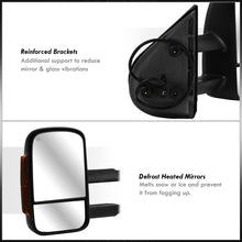 Load image into Gallery viewer, Chevrolet Silverado 2007-2013 / GMC Sierra 2007-2013 Telescopic Extendable LED Signal Heated Power Towing Mirrors Black