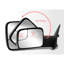 Load image into Gallery viewer, Dodge Ram 1500 2002-2008 / 2500 3500 2003-2009 Extended Flip Up Manual Towing Mirrors Black