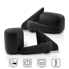 Load image into Gallery viewer, Dodge Ram 1500 2002-2008 / 2500 3500 2003-2009 Extended Flip Up Heated Power Towing Mirrors Black