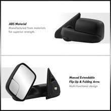 Load image into Gallery viewer, Dodge Ram 1500 2002-2008 / 2500 3500 2003-2009 Extended Flip Up Heated Power Towing Mirrors Black