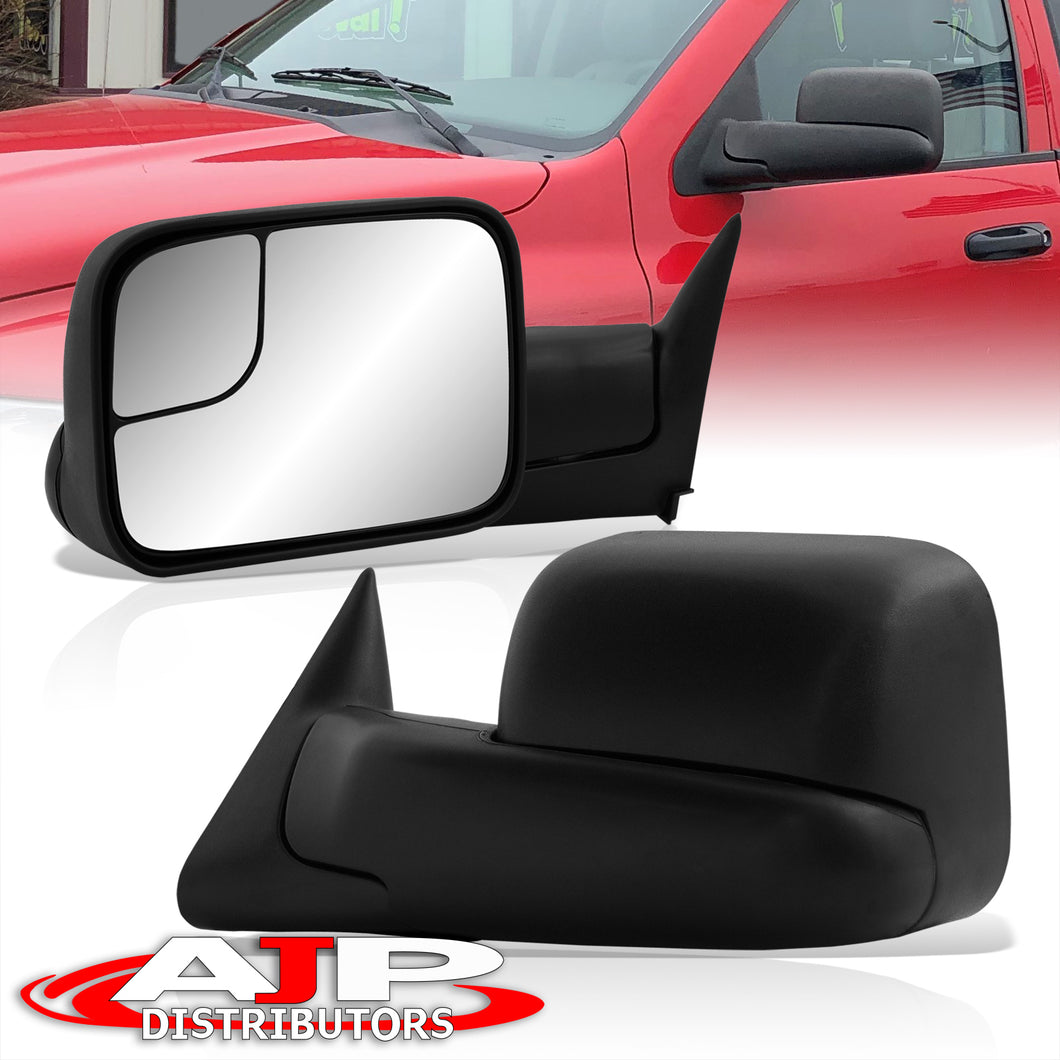 Dodge Ram 1500 1994-2001 / 2500 3500 1994-2002 Extended Flip Up Manual Towing Mirrors Black