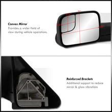 Load image into Gallery viewer, Dodge Ram 1500 1994-2001 / 2500 3500 1994-2002 Extended Flip Up Manual Towing Mirrors Black