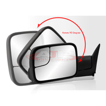 Load image into Gallery viewer, Dodge Ram 1500 1994-2001 / 2500 3500 1994-2002 Extended Flip Up Manual Towing Mirrors Black