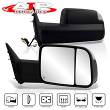 Load image into Gallery viewer, Dodge Ram 1500 2009-2018 / 2500 3500 2010-2018 Extended Heated Power Towing Mirrors Black with Puddle Lights