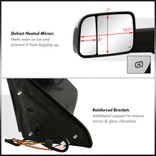 Load image into Gallery viewer, Dodge Ram 1500 2009-2018 / 2500 3500 2010-2018 Extended Heated Power Towing Mirrors Black with Puddle Lights