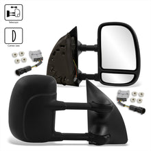 Load image into Gallery viewer, Ford F250 F350 F450 F550 1999-2016 / Excursion 2001-2005 Telescopic Extendable Power Towing Mirrors Black