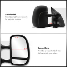 Load image into Gallery viewer, Ford F250 F350 F450 F550 1999-2016 / Excursion 2001-2005 Telescopic Extendable Power Towing Mirrors Black