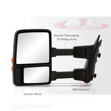 Load image into Gallery viewer, Ford F250 F350 F450 F550 1999-2016 / Excursion 2001-2005 Telescopic Extendable Manual Towing Mirrors Black