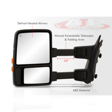 Load image into Gallery viewer, Ford F250 F350 F450 F550 1999-2016 / Excursion 2001-2005 Telescopic Extendable Heated Power Towing Mirrors Black