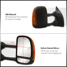 Load image into Gallery viewer, Ford F250 F350 F450 F550 1999-2007 / Excursion 2001-2005 Telescopic Extendable LED Signal Heated Power Towing Mirrors Black