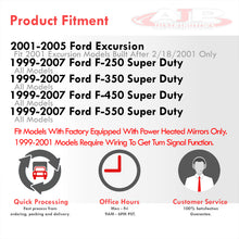 Load image into Gallery viewer, Ford F250 F350 F450 F550 1999-2007 / Excursion 2001-2005 Telescopic Extendable LED Signal Heated Power Towing Mirrors Black