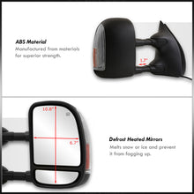 Load image into Gallery viewer, Ford F250 F350 F450 F550 1999-2007 / Excursion 2001-2005 Telescopic Extendable LED Signal Heated Power Towing Mirrors Black