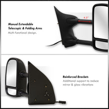 Load image into Gallery viewer, Ford F250 F350 F450 F550 1999-2007 / Excursion 2001-2005 Telescopic Extendable LED Signal Heated Power Towing Mirrors Black