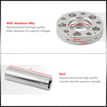 Load image into Gallery viewer, Universal 4 Piece Wheel Spacers + Extended Lug Nut Bolts Silver - PCD: 5x120 | Thread Pitch: M12x1.5 | Bore: 72.56mm | Thickness: 20mm | Lug Nuts: 45mm