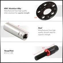 Load image into Gallery viewer, Universal 4 Piece Wheel Spacers + Extended Lug Nut Bolts Black - PCD: 5x120 | Thread Pitch: M14x1.25 | Bore: 72.56mm | Thickness: 15mm | Lug Nuts: 40mm