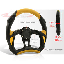 Load image into Gallery viewer, Universal 320mm Flat Bottom Style Aluminum Steering Wheel Black / Yellow
