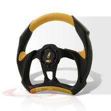 Load image into Gallery viewer, Universal 320mm Flat Bottom Style Aluminum Steering Wheel Black / Yellow