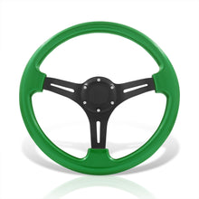 Load image into Gallery viewer, Universal 350mm Heavy Duty Aluminum Steering Wheel Black Center Green