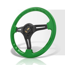 Load image into Gallery viewer, Universal 350mm Heavy Duty Aluminum Steering Wheel Black Center Green
