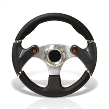 Load image into Gallery viewer, Universal 320mm Dual Button Style Aluminum Steering Wheel Silver Center with Carbon Fiber Handles