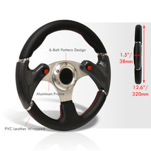 Load image into Gallery viewer, Universal 320mm Dual Button Style Aluminum Steering Wheel Silver Center with Carbon Fiber Handles
