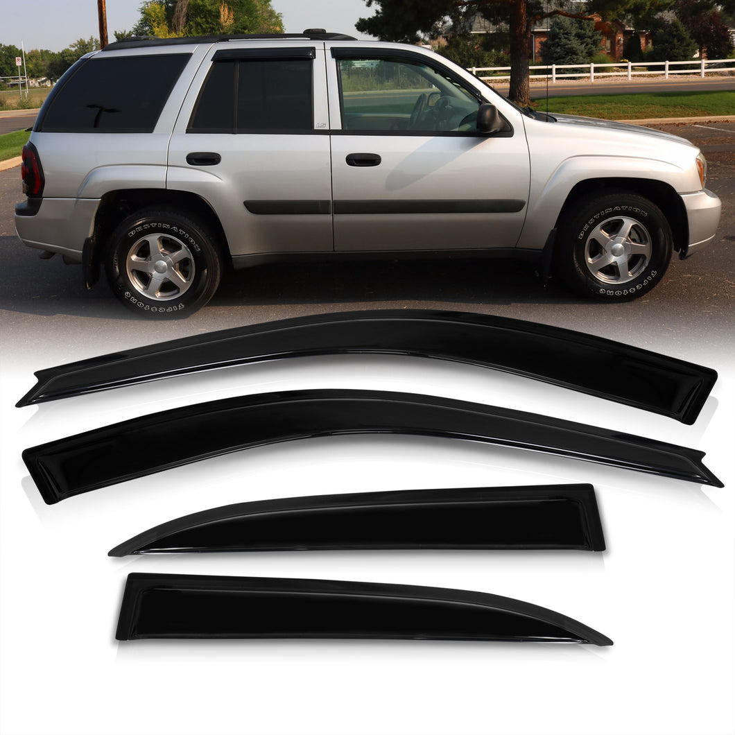 Chevrolet Trailblazer 2002-2006 / Isuzu Ascender 2003-2008 / GMC Envoy XL 2002-2006 Regular Cab 4 Door Tape On Window Visors (Excluding EXT Models)